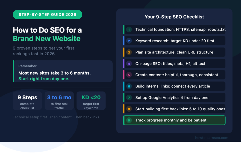 how to do SEO for a brand new website step by step guide 2026