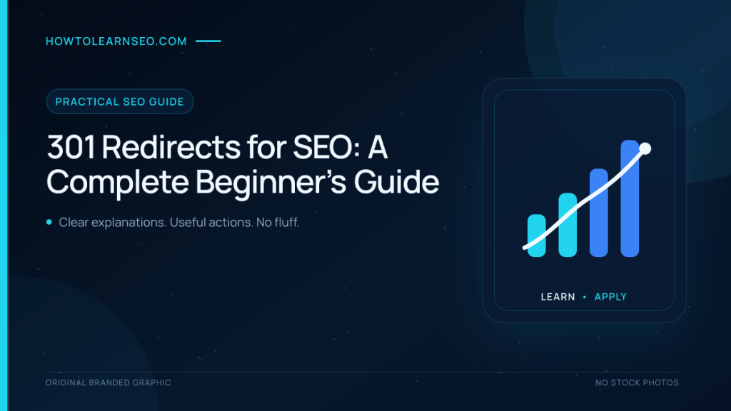 301 redirect SEO guide showing an old URL permanently moving to a new URL