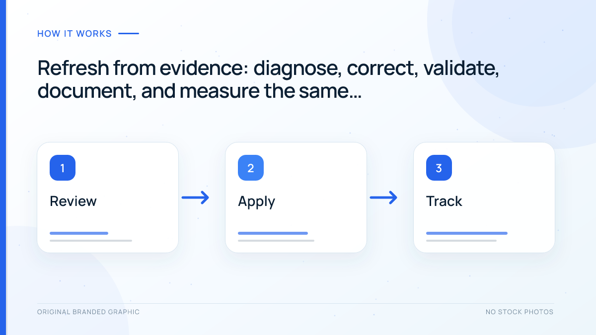 Eight-step AI search content refresh process for WordPress