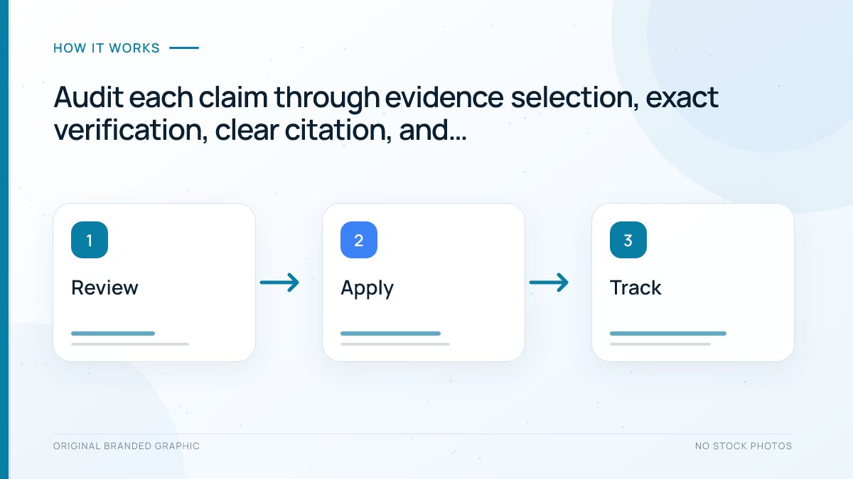Five-step process for auditing sources in AI search content