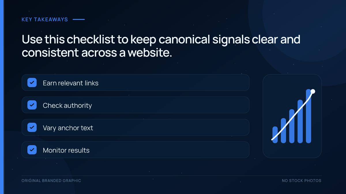 Canonical tag best-practices checklist for a technically consistent implementation