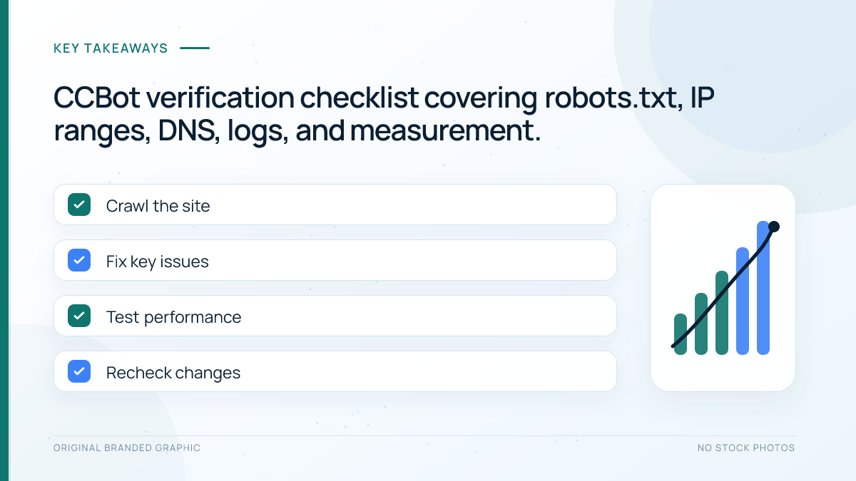 Checklist for verifying authentic CCBot requests and measuring crawl activity