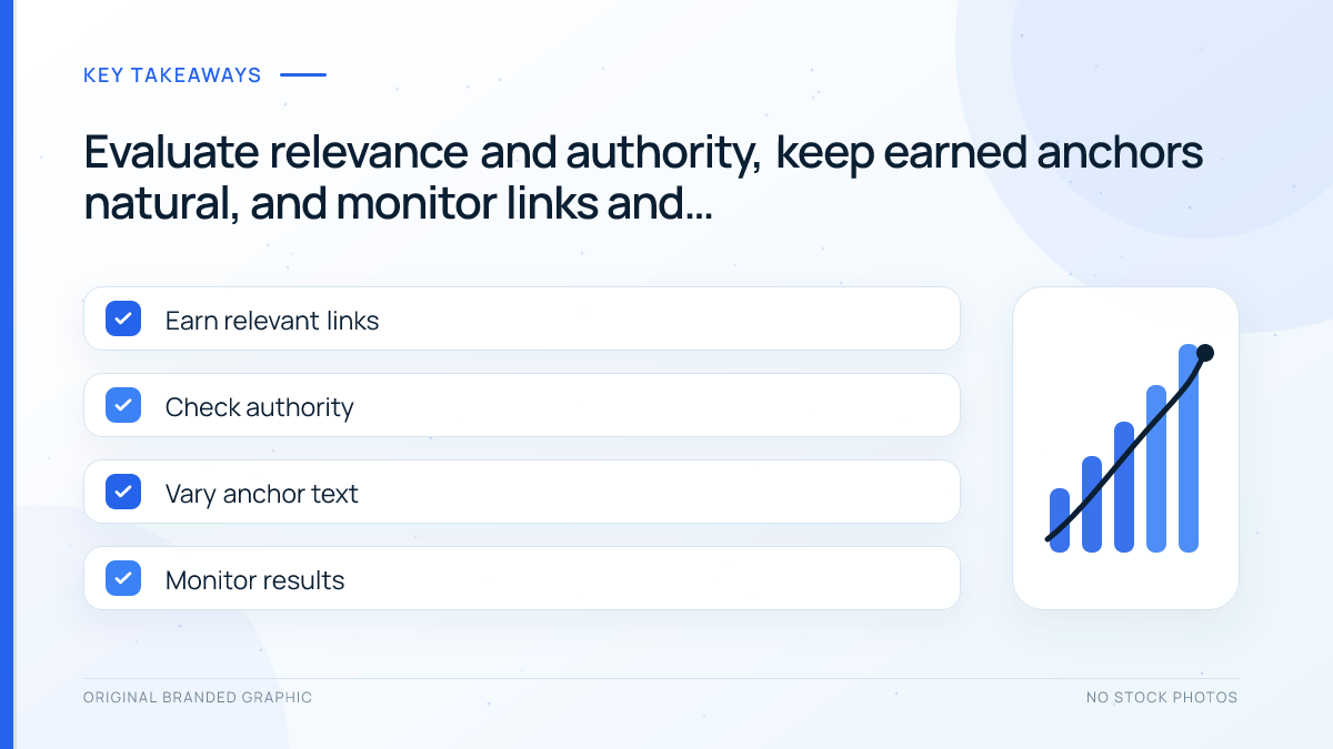 Digital PR checklist covering relevant links, authority, anchor text and result monitoring