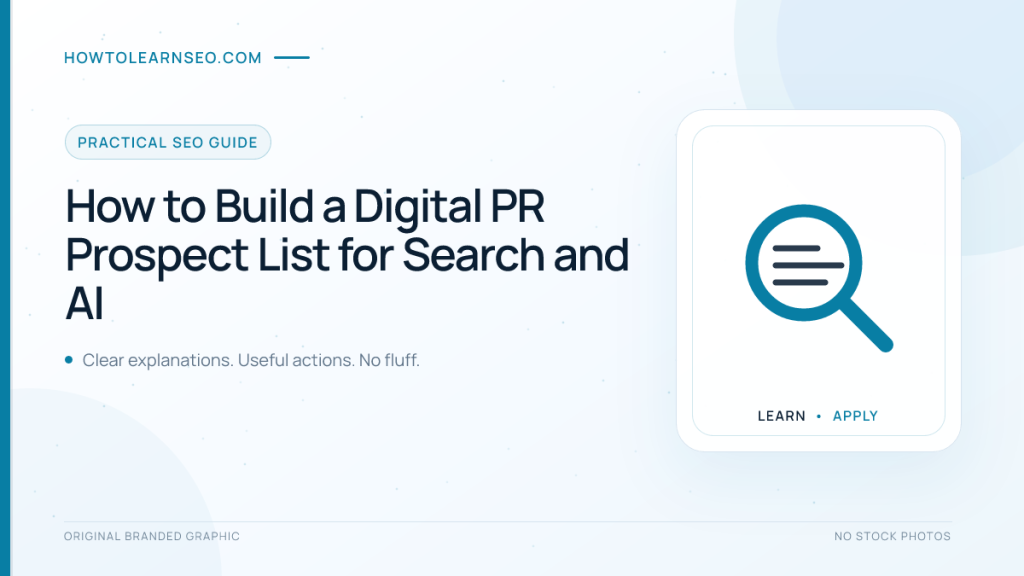Digital PR prospect list workflow for search and AI