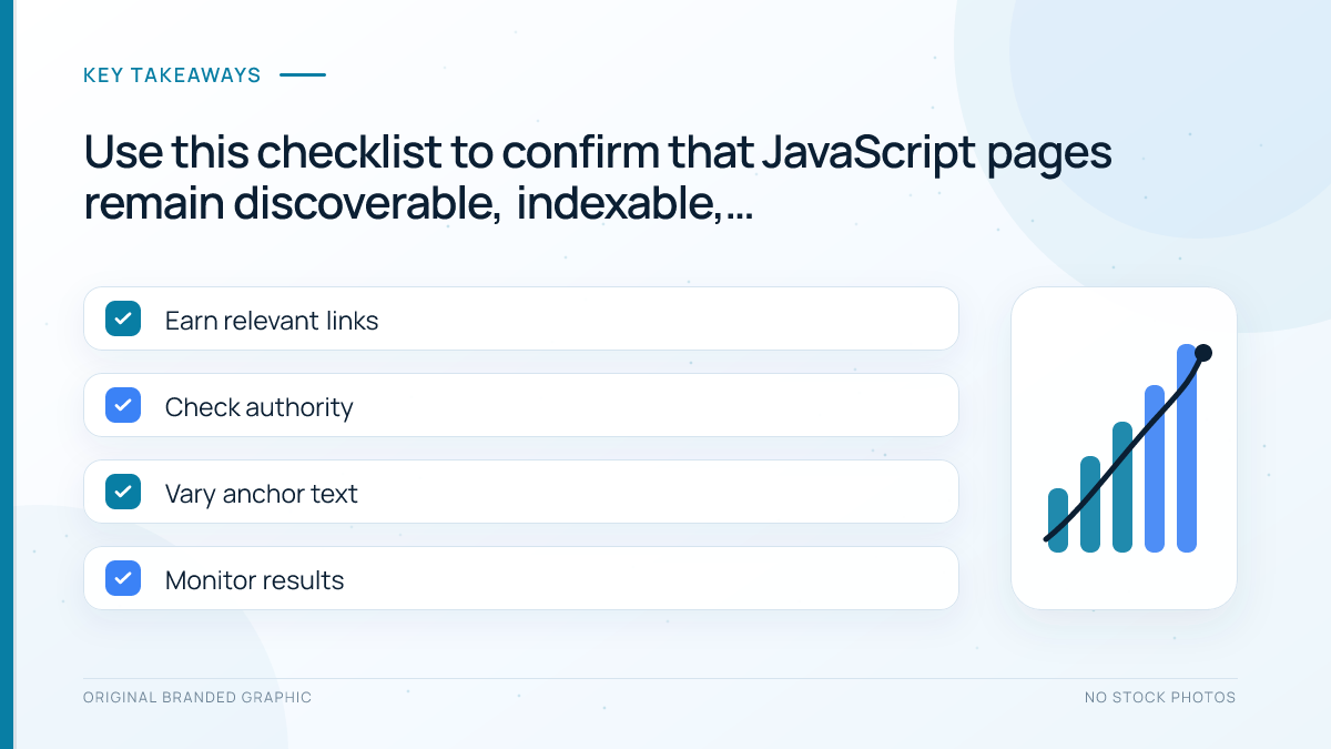 JavaScript SEO checklist for crawlability, rendering, indexability, and performance