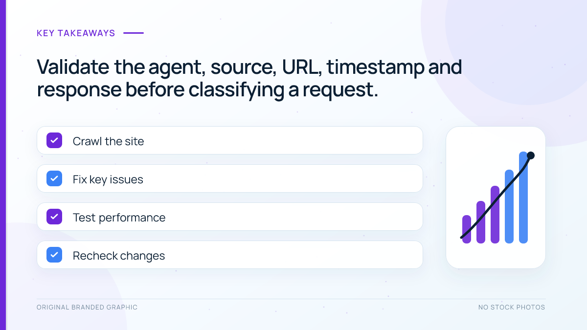 Checklist for verifying Meta crawler requests in WordPress server logs