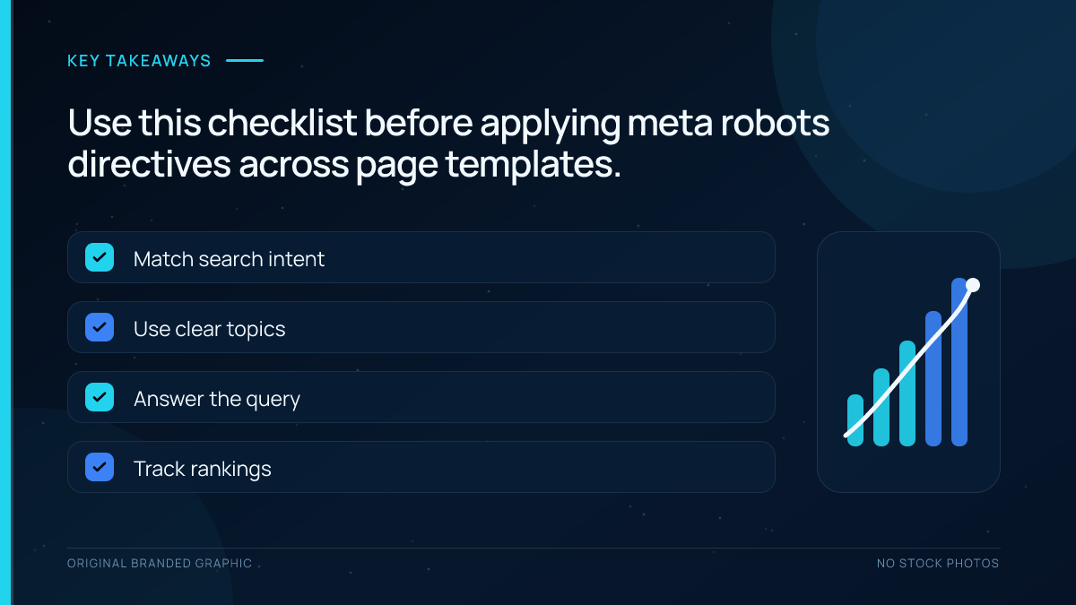Meta robots implementation checklist for avoiding indexing mistakes