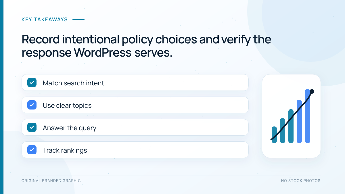 OAI-SearchBot and GPTBot checklist covering policy choices, exclusions, delivered responses, and security events.