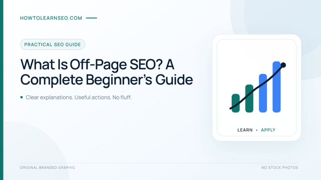 Off-page SEO beginner's guide showing authority signals beyond a website