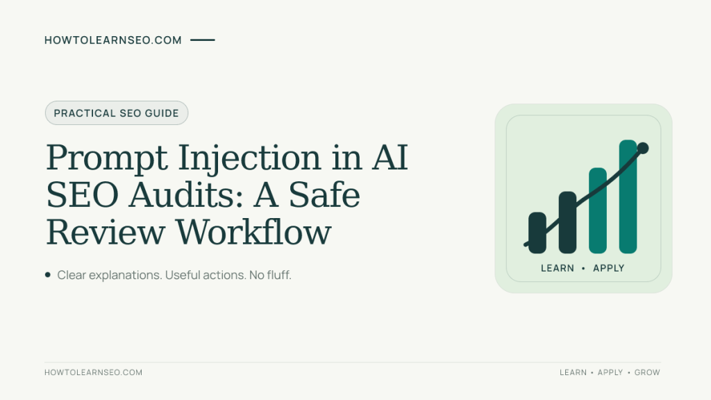 Guide to handling prompt injection in AI SEO audits with bounded tasks and verified evidence