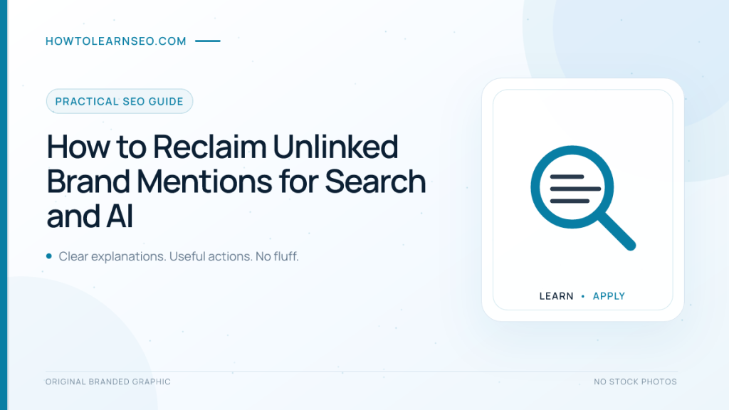 Unlinked brand mention reclamation workflow for search and AI