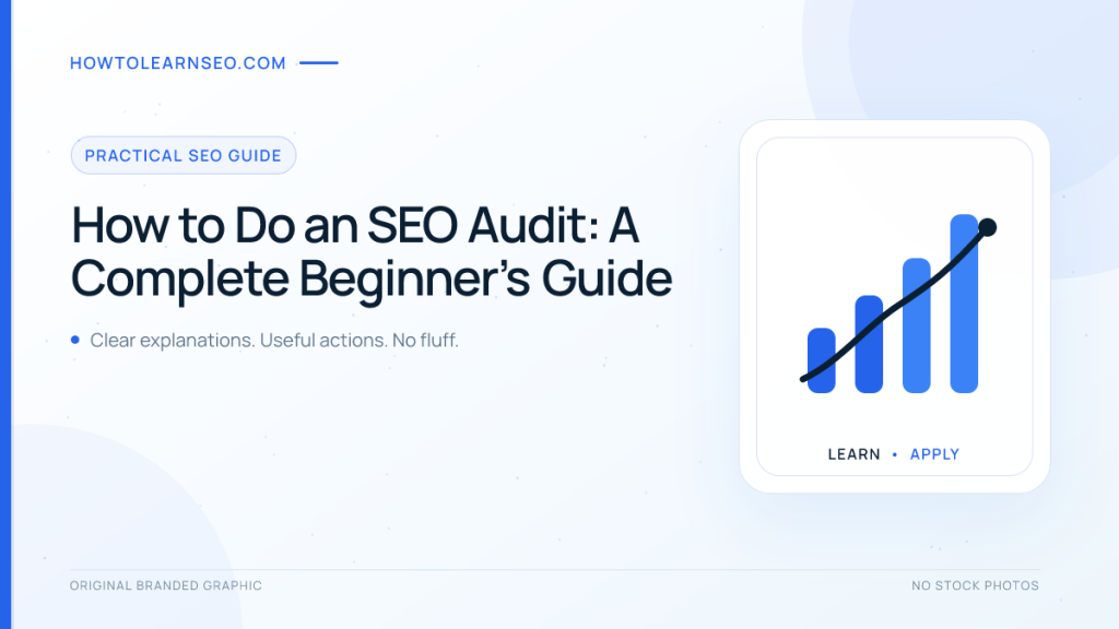 SEO audit guide with a website health dashboard and prioritized fixes