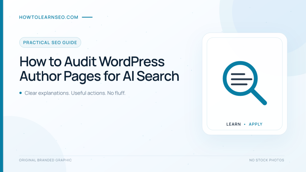 WordPress author page audit for AI search