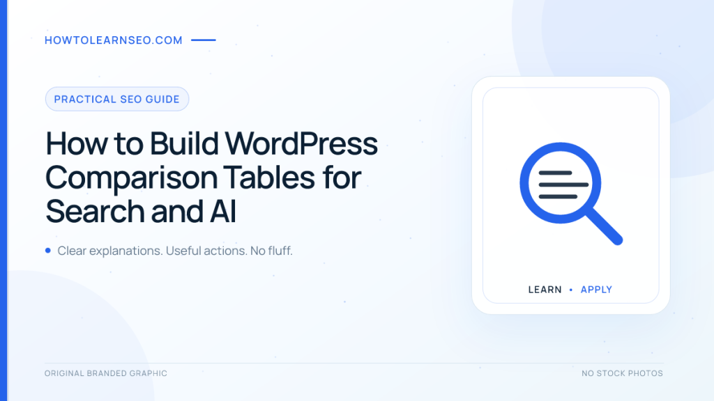 WordPress comparison tables guide with clear headers and accessible data structure