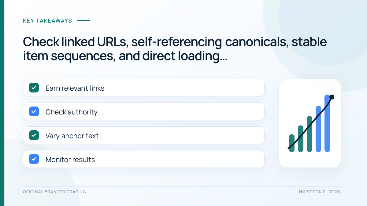 WordPress pagination audit checklist for linked URLs, canonicals, item sequence and direct loading