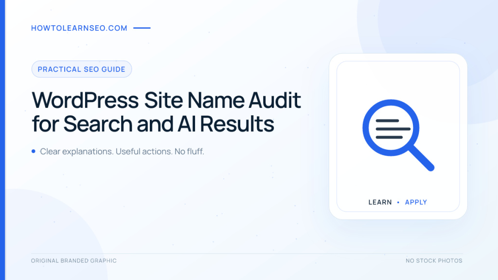 WordPress site name audit for search and AI identity